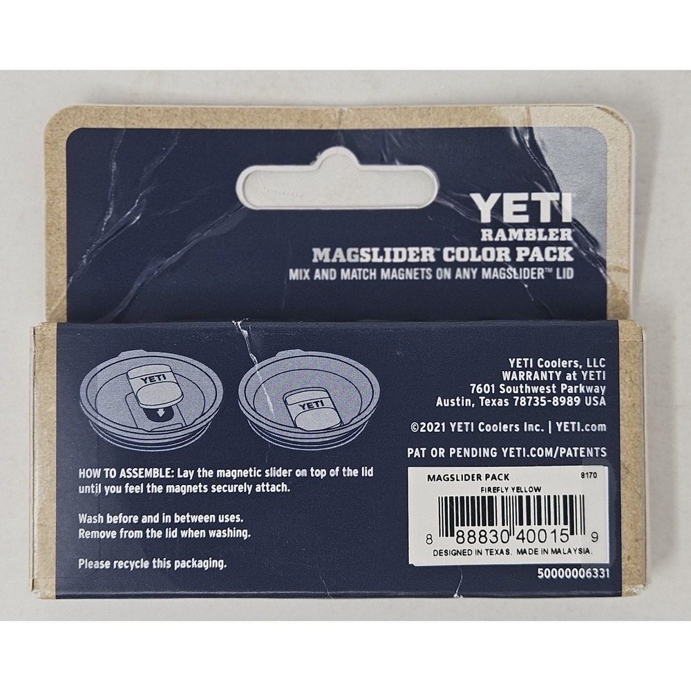 YETI Rambler Magslider 3-Color Pack Magnets, Firefly Yellow, NEW w/BLEM PKG - Picture 4 of 6
